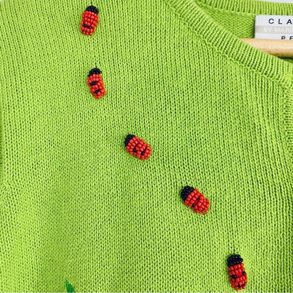 VINTAGE | Classics by Marisa Christina Petite Green Button Front Appliqué Shirt - Picture 6 of 12